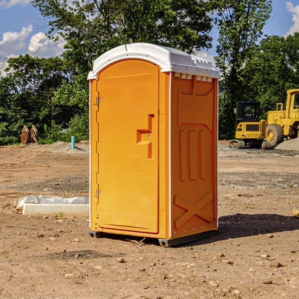 how often are the portable restrooms cleaned and serviced during a rental period in Bakersville Maryland